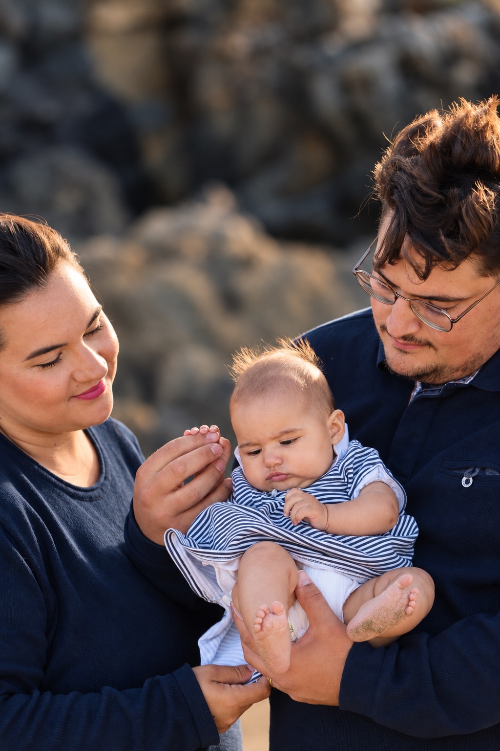 Anne-Léa and Mattia with their baby